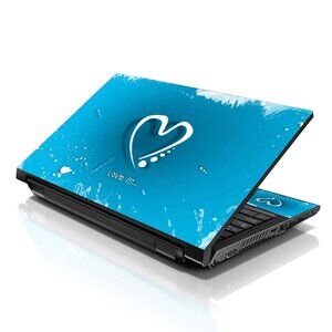 LSS 15.6 & 17.3 Inches Laptop Notebook Skin Sticker Decal - Blue Heart
